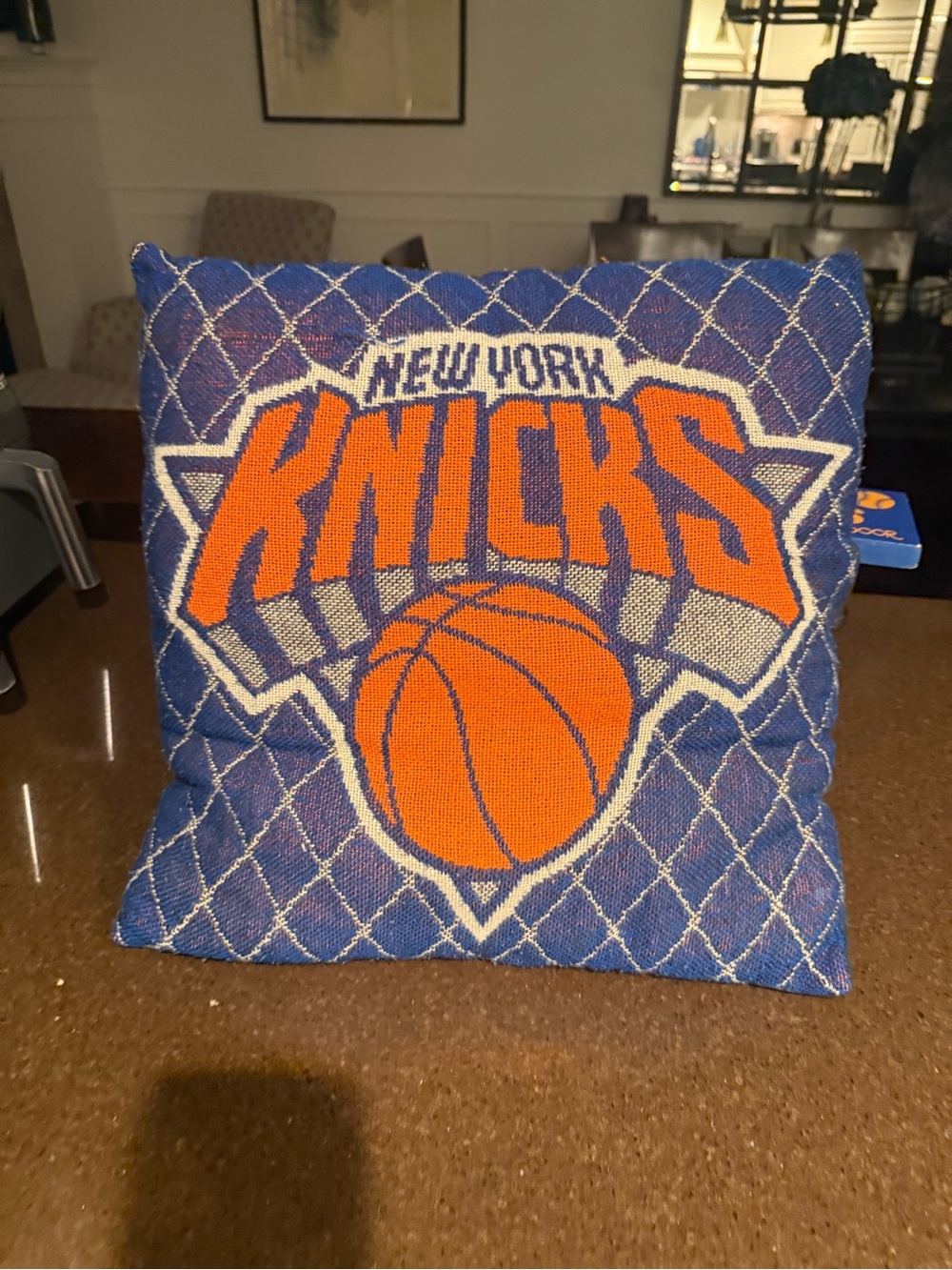 Blue & Orange Decorative Pillow